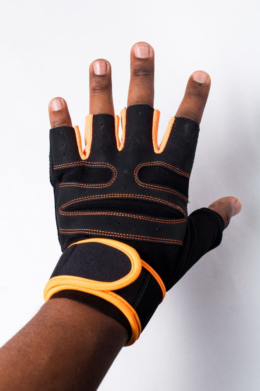 Gym gloves + water bottle