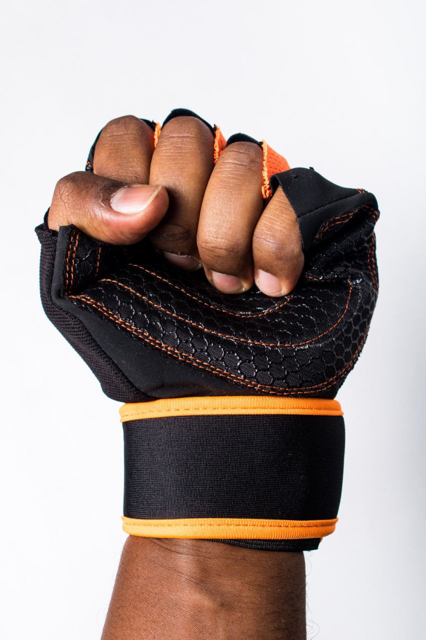 Gym gloves + water bottle