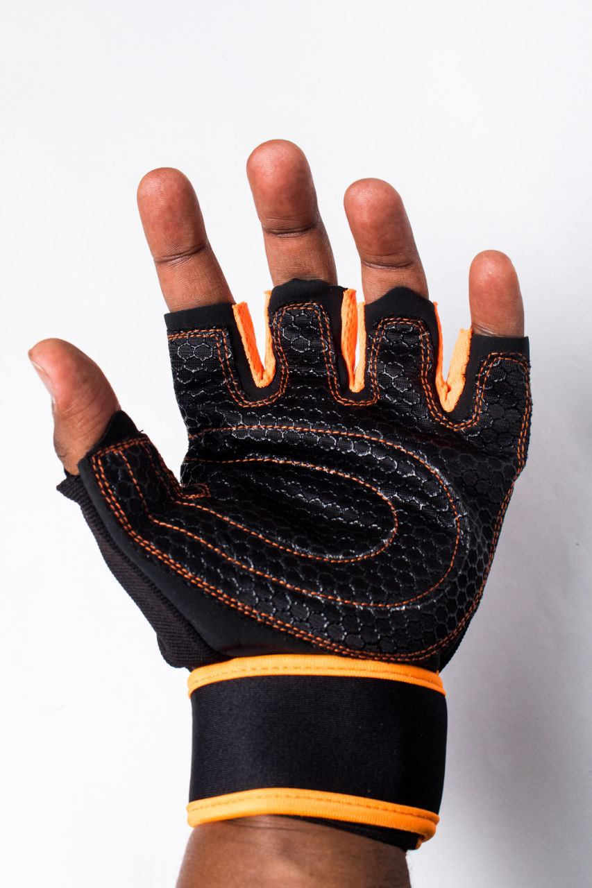 Gym gloves + water bottle